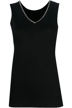 Fabiana Filippi Bead-embellished V-neck tank top