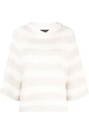 Fabiana Filippi Striped cashmere hooded top