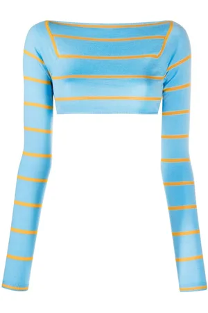 Puccini Stripe-jacquard wool cropped top