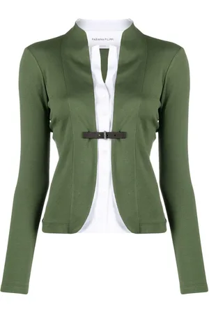 Fabiana Filippi Buckle-fastened cotton-blend jacket