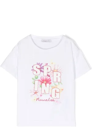 MONNALISA Floral-print graphic T-shirt