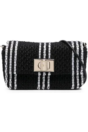 Furla Stripe-detail textured shoulder bag