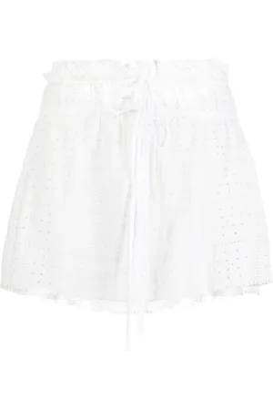 Ganni Broderie anglaise organic cotton miniskirt