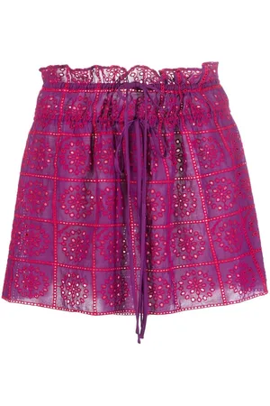 Ganni Broderie anglaise organic cotton miniskirt
