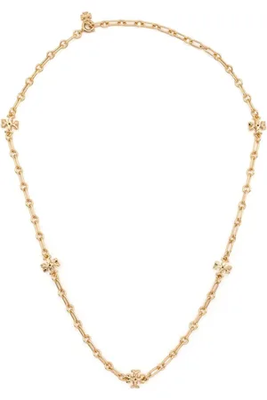 Tory Burch Rope Pearl Clover Pendant Necklace In Cream / Tory Gold |  ModeSens