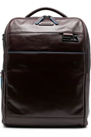 Piquadro Logo-plaque leather backpack