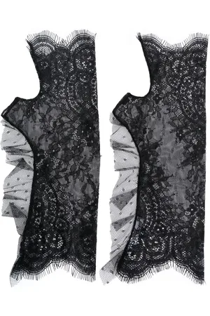 Parlor Lace ruffle-trim fingerless gloves