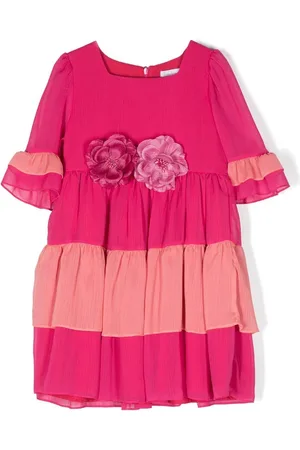 PATACHOU Floral-appliqu?? flared dress