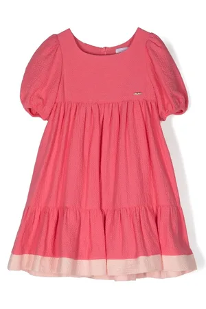 PATACHOU Seersucker-weave tiered dress