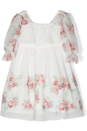 PATACHOU Rose-print square-neck dress