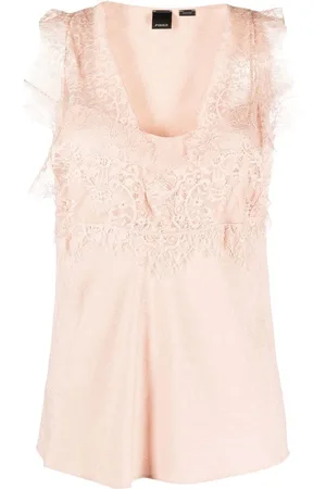 Pinko Semi-sheer lace-panelled top