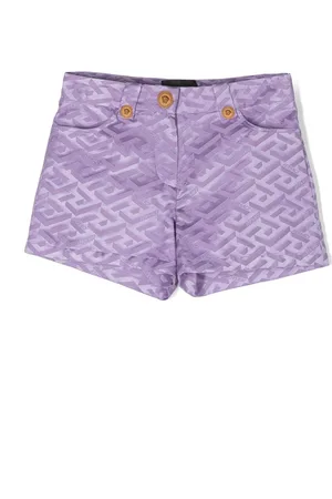 VERSACE La Greca logo-jacquard shorts