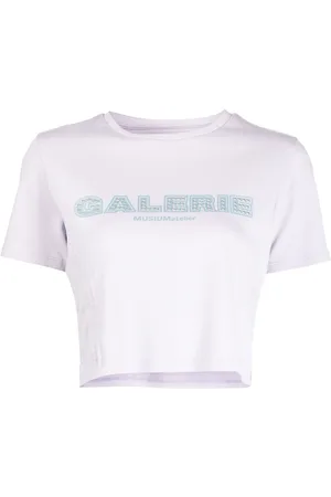 Musium Div. Crystal-embellished cropped T-shirt
