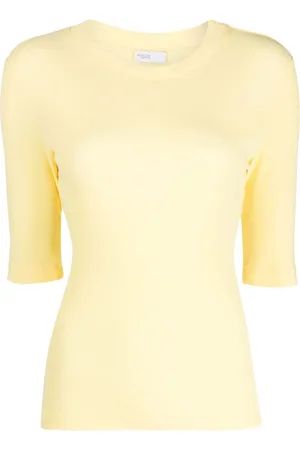 ROSETTA GETTY Cropped-sleeve crew-neck T-shirt