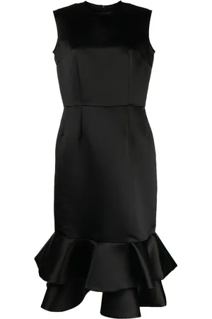 Comme des Garçons Peplum-hem sleeveless midi dress