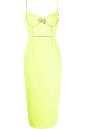 Self-Portrait Rhinestone-embellished midi-dress