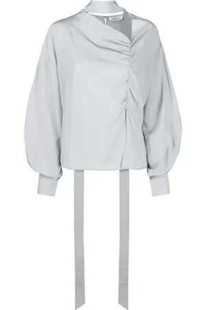 Victoria Beckham Boat-neck puff-sleeved blouse