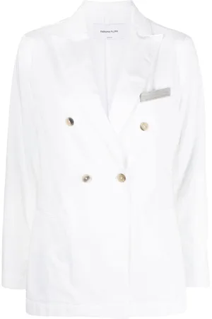 Fabiana Filippi Metallic-trim double-breasted blazer