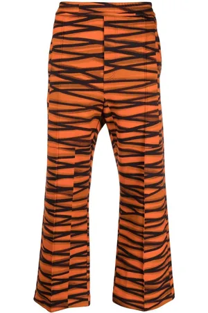 PIERRE-LOUIS MASCIA Wide-leg geometric-print trousers
