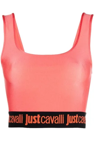 Roberto Cavalli Logo-trim detail tank top