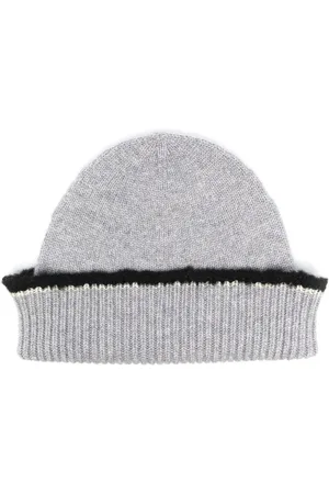Barrie Shearling-trim cashmere beanie