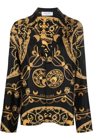 Marine Serre Chain-print silk shirt