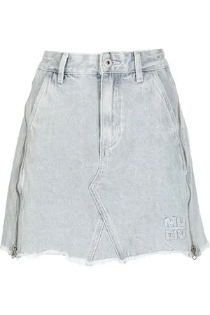 Musium Div. Fringed mini denim skirt