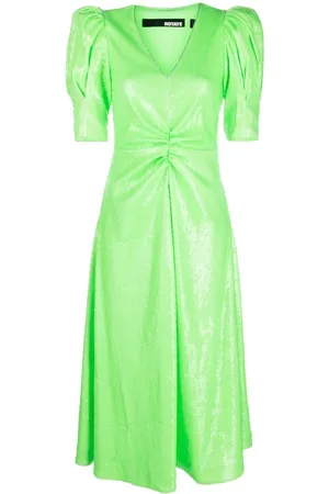 ROTATE Sequinned V-neck midi dress
