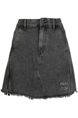 Musium Div. Fringed mini denim skirt
