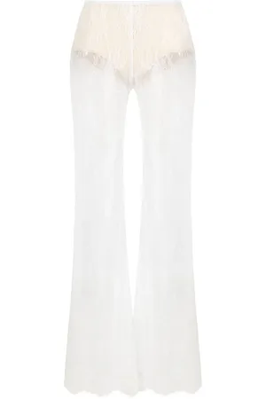 Patrizia Pepe Floral-lace flared trousers