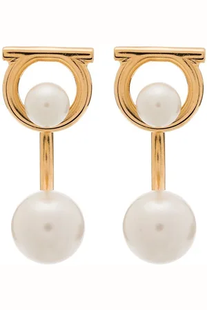 Salvatore Ferragamo Gancini glass-pearl earrings