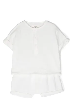 TEDDY & MINOU Button-plaque cotton tracksuit set