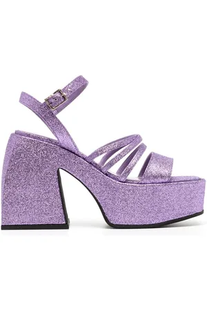 NODALETO Glittered platform pumps