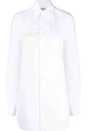 Stella McCartney Crochet-patch long-sleeve shirt