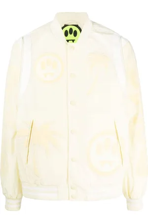 Applique Wool Blend Varsity Jacket in White - Off White