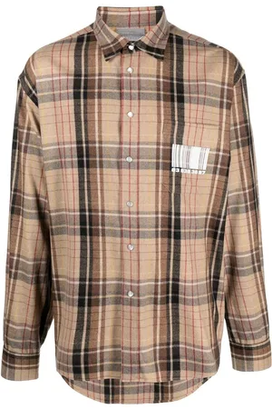 VTMNTS Plaid-check long-sleeve shirt