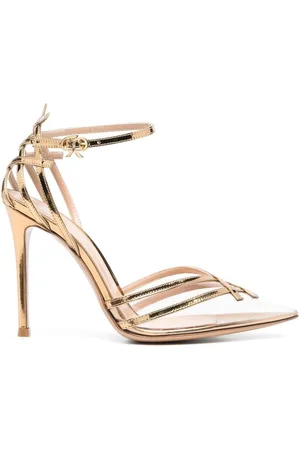 The latest collection of golden pointed toe high heels