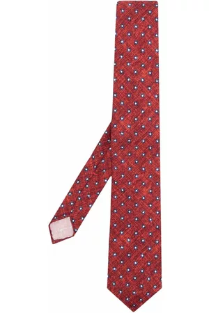 DELL'OGLIO Men Bow Ties - Embroidered-pattern silk tie