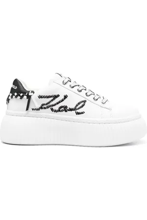 Karl Lagerfeld Logo-embroidered low-top platform sneakers