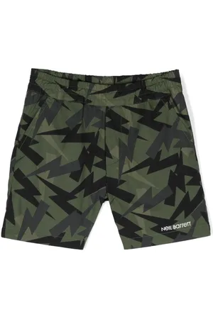 Neil Barrett Lightning bolt-print cotton shorts