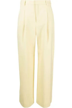 River Island Cream Tie Waist Wide Leg Trousers in White  Lyst UK