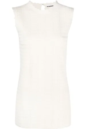 Jil Sander Sleeveless zigzag-pattern sweatshirt