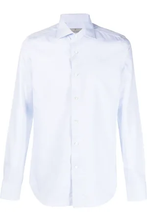 Canali leaf-print Cotton Shirt - Farfetch