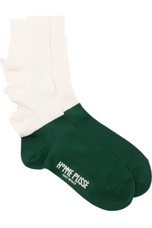 Issey Miyake Two-tone ruffle-trim socks