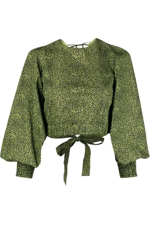 Gestuz Milia logo-print cotton blouse
