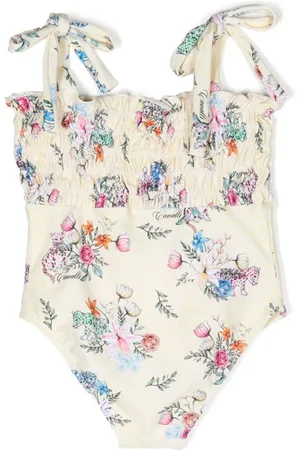 Roberto Cavalli Printed tie-strap swimsuit