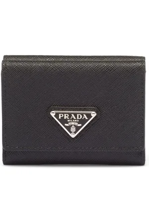 Prada Small logo-plaque leather wallet