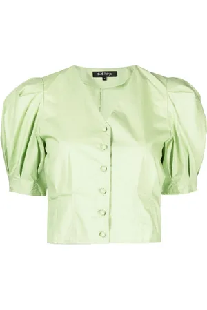 tout a coup Puff-sleeves cropped blouse