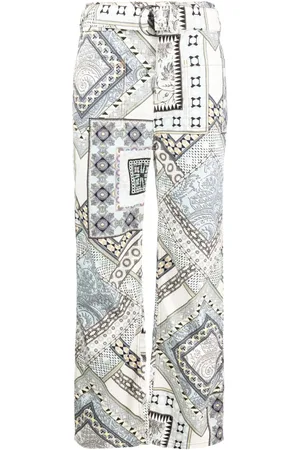 Etro Patchwork-print straight-leg trousers