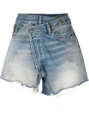 SSENSE Canada Exclusive Blue Crossover Denim Shorts by R13 on Sale